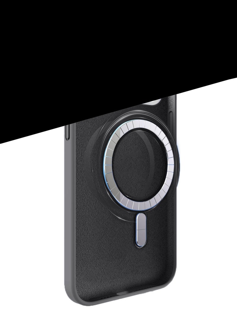 دبليو تيك غطاء حالة سامسونج جالاكسي S26 بلس 5G 2026 من السيليكون السائل الفاخر متوافق مع حلقة MagSafe الرقيقة (MCMPMN) - أسود - Image 5